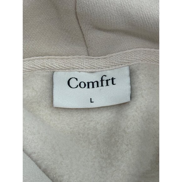 Comfrt Signature Fit Hoodie Sweatshirt Soft Bone Beige Size L - Picture 3 of 6
